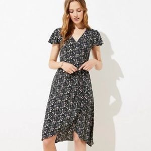 LOFT Vine Flutter Wrap Dress